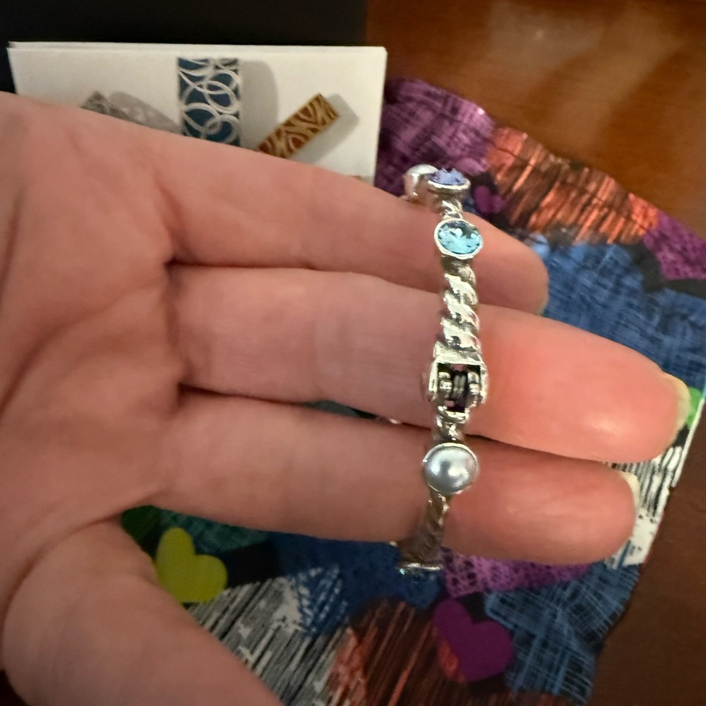 Brighton Silver Bracelet with Blue and Purple Accents - Picture 4 of 6